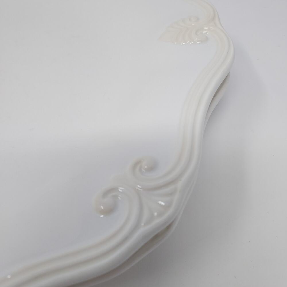 Lenox Butlers Pantry Gourmet Dinner Plate 12" Set of 2 Ivory Scroll Made Italy - Picture 5 of 9